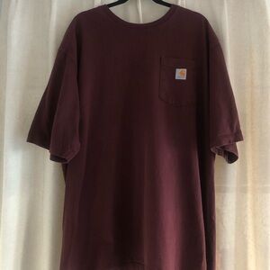 Carhartt Men's Short-Sleeve Pocket Tee in Burgundy